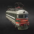 Classic Green Electric Train Locomotive with Red Stripes Pantographs and SY00 Number