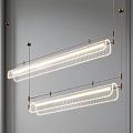 Modern Linear Hanging LED Chandelier With Sleek Metal Frame And Bright Illumination For Interior Spaces