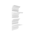 Various White Decorative Corner Moldings Featuring Different Architectural Design Profiles 3d model