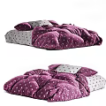 Cozy Purple Star Patterned Children's Bed With Soft Quilt And Decorative Pillows