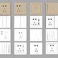 Switch modern switch socket combination switch socket strong weak box rail 3d model