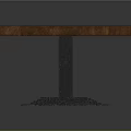 Square Wooden Table With Mahogany Tabletop And Black Metal Geometric Base