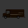 Brown Food Truck With Yellow Stripe And Modern Mobile Catering Design