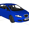 Blue Hatchback Car With Sleek Front Design Headlights And Alloy Wheels