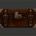 Classic Brown Leather Suitcase With Metal Rivets And Corners For Fashion Accessory