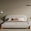 Modern Bedroom Interior Design With Upholstered Headboard Wooden Nightstands And Table Lamp