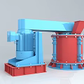 Industrial Vertical Crusher Equipment With Blue Red Body And Stable Base