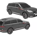 Two Gray SUV Car Models Shown In Front And Rear Views 3d model
