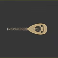 Traditional Wooden Pipa Musical Instrument Equipment With Strings And Sound Hole