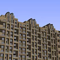 Modern High Rise Apartment Building Exterior Design With Balconies And Windows
