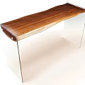 Elegant Modern Curved Wooden Top Flower Stand With Transparent Acrylic Legs