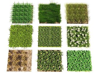 turf lawn clover grass haystack green plant grass slope green vegetation outdoor weed 3d model