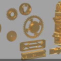 Hardware Tools Collection With Various Gears Mechanical Components And Metal Parts