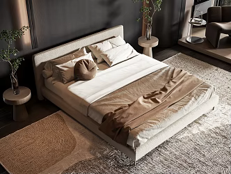 Modern style commodity bed 3d model