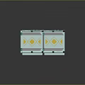 Light Blue Control Panel Structure With Two Platforms Yellow Diamond Patterns And Warning Sign