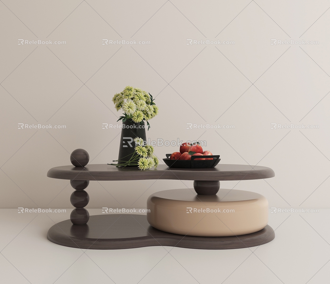 French retro and antique coffee table 3d model