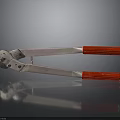 Red Handle Metal Cutting Pliers Tool On Reflective Black Surface 3d model
