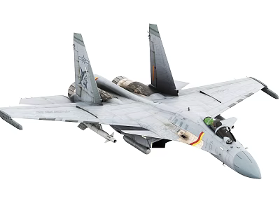 Gray Fighter Jet With Twin Tail Fins Missile Attachments And Cockpit Details 3d model