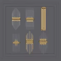 Elegant Modern Wall Mounted Lighting Fixture Set With Crystal Glass And Gold Accents