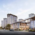 Modern High Rise Residential Buildings By Urban Road