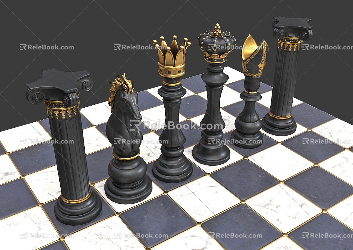 PBR Next Generation Chess Pieces Chessboard Chess Games Chess Games Entertainment Games Chess and Cards Scene Material 3d model