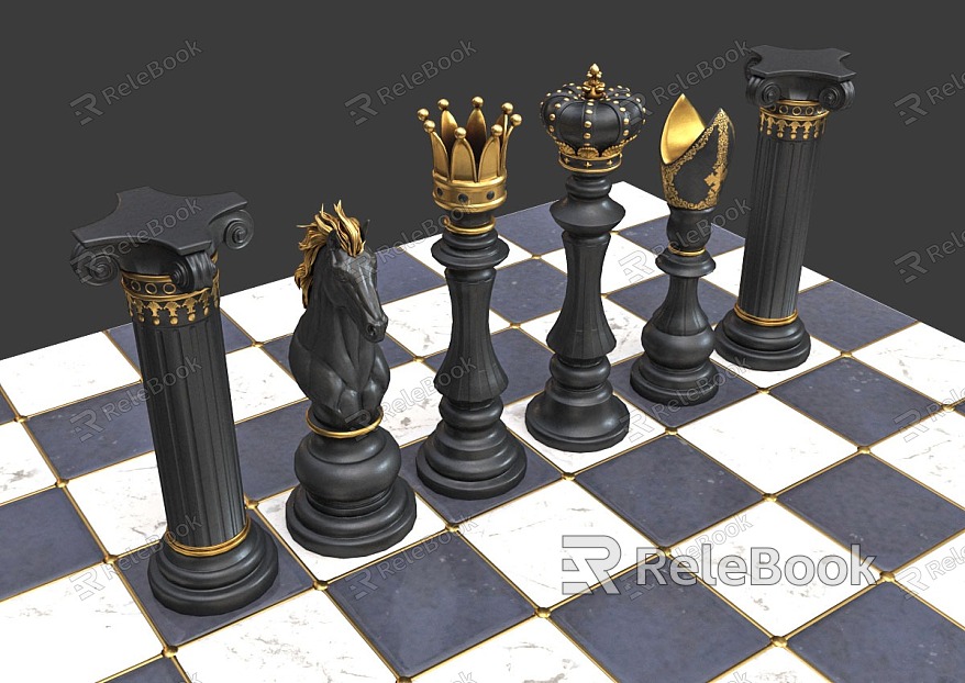 PBR Next Generation Chess Pieces Chessboard Chess Games Chess Games Entertainment Games Chess and Cards Scene Material model