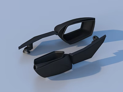 Black Automotive Interior Door Handle Components For Vehicle Assemblies 3d model