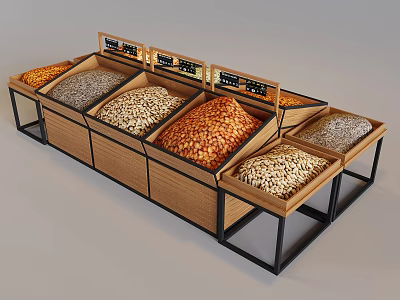 Peanut and melon seeds display shelf nut display rack display cabinet 3d model
