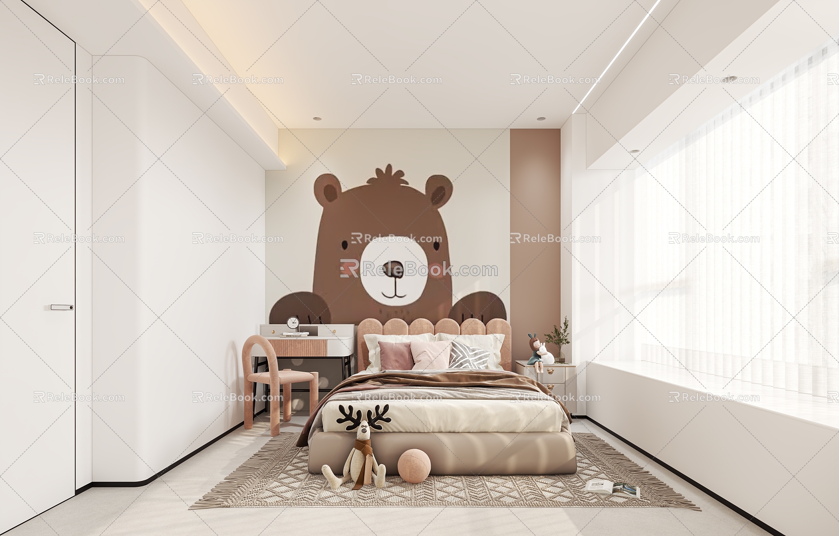 Modern Children's Room Girls Room 3d model