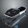 Modern Black Snowmobile Recreational Equipment With Transparent Windshield Comfortable Seating And Ski Like Base