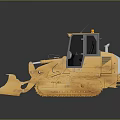 Yellow Bulldozer Construction Equipment with Tracked Undercarriage Front Blade and Enclosed Cab