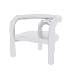 Modern White Leisure Chair with Sleek Armrests and Stylish Minimalist Design