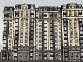 European-style residential building conjoined villa 3d model