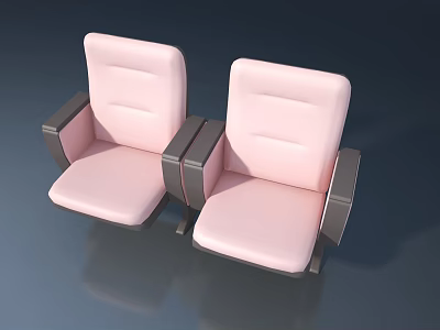 Two Pink Seats With Dark Gray Armrests For Modern Interior Design 3d model