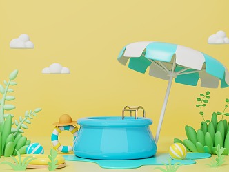 Beautiful scenes in summer 3d model