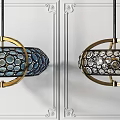 Modern Chandeliers With Metal Frame And Decorative Circular Accents In Gold Black Blue