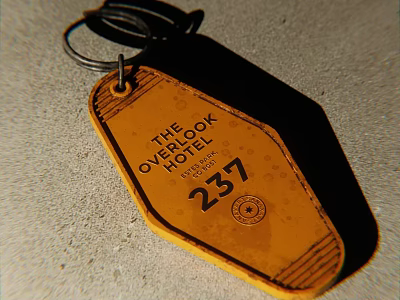 Vintage Brown Key Tag for The Overlook Hotel Room 237 with Details 3d model