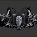 Mecha Robot With Silver Black Red Armor And Mechanical Weapon Design
