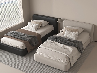 Double bed 3d model