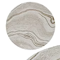 Modern Cream Style Carpet Plush Carpet Striped Carpet Geometric Carpet Round Carpet New Chinese Style Carpet 3d model