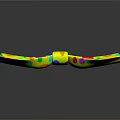 Butterfly Bow Tie With Yellow Base And Colorful Polka Dots On Gray Background