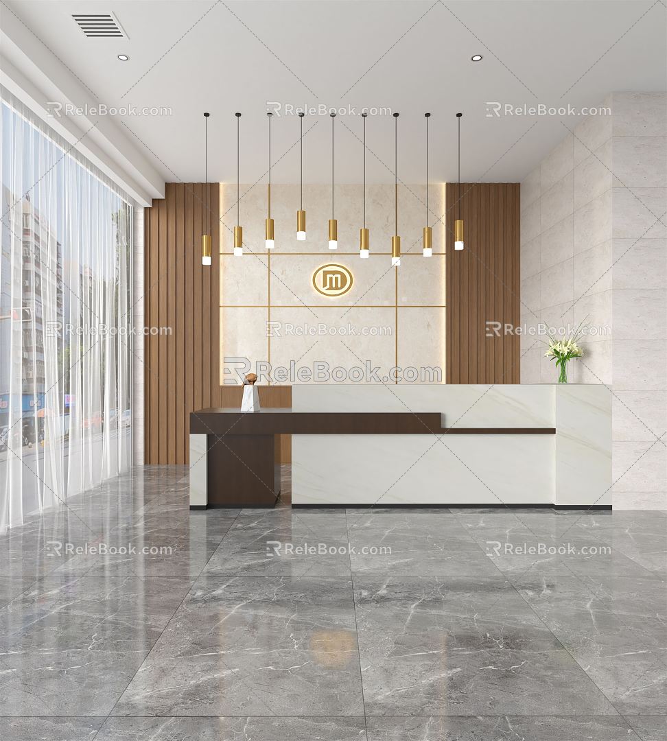 Modern Front Desk 3d model