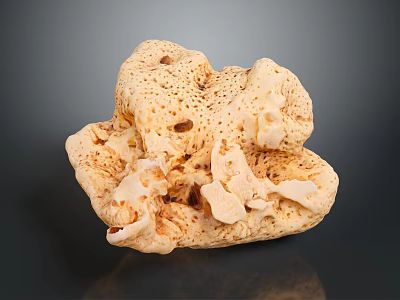 Cream Colored Porous Coral Reef Structure Supporting Aquatic Animal Habitats In Ocean 3d model