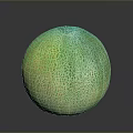 Juicy Ripe Green Yellow Netted Texture Melon on Smooth Black Surface for Daily Use