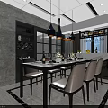 Modern Living And Dining Room Interior With Sofa Coffee Table TV And Chandelier
