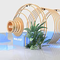 Creative Milk Themed Photo Spot With Circular Frames Blue Water And Plants