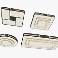Modern Ceiling Lights With Square Round Shapes Metal Frame Elegant LED Design 3d model