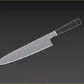 Professional Sharp Kitchen Cooking Knife With Black Handle And Stainless Steel Blade