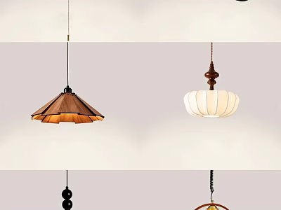 Stylish Pendant Lights With Diverse Shapes And Materials For Home Decor 3d model