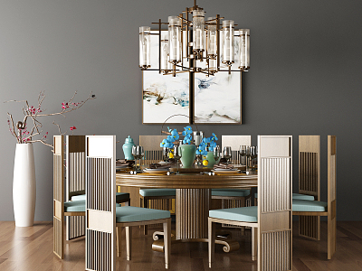 New Chinese Dining Table and Chair Combination model